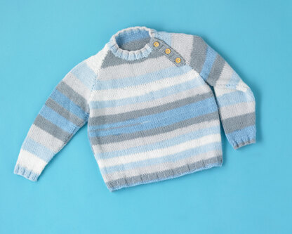 Poppet Jumper - Free Knitting Pattern For Babies in Paintbox Yarns Baby DK Prints by Paintbox Yarns