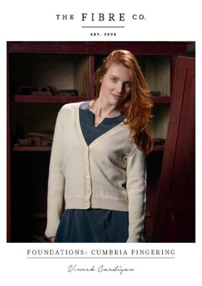 V-Neck Cardigan in The Fibre Co. Cumbria Fingering - Downloadable PDF