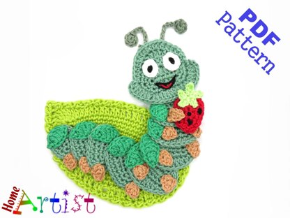 Caterpillar 2 crochet applique