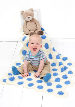 Polka-Dot Baby Blanket in Red Heart Comfort Sport - 928-0683 - Downloadable PDF