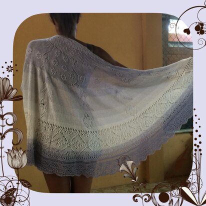 Ice Flowers Shawl - knitting pattern