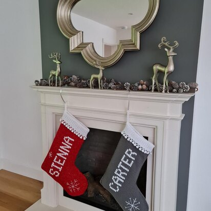 Personalised Bobble Name Christmas Stocking