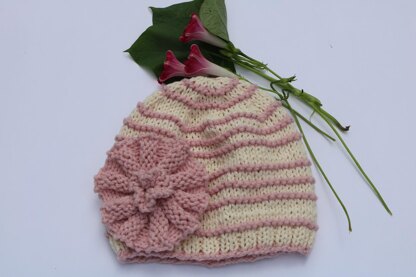 Amore Baby Hat with Flower.