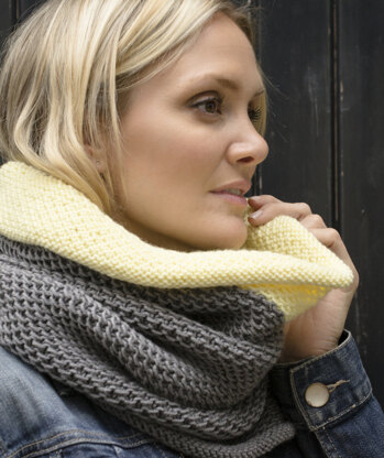 "Bia Roll Edge Snood" - Snood Knitting Pattern For Women in MillaMia Naturally Soft Aran