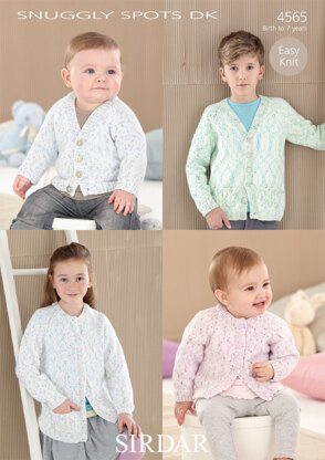 Boy's and Girl's Cardigans in Sirdar Snuggly Spots DK - 4565 - Downloadable PDF