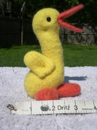 Knitted/Felted Yellow Duck