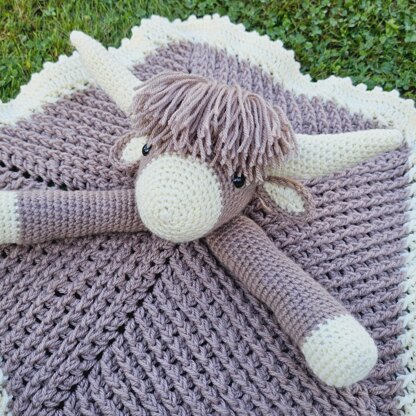 Highland Cow Baby Lovey Crochet Pattern