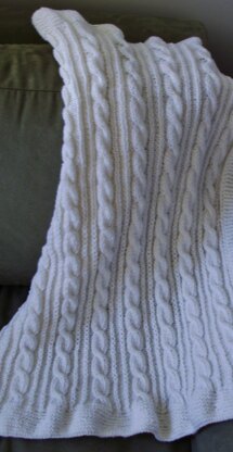 Lovely Cabled Baby Blanket