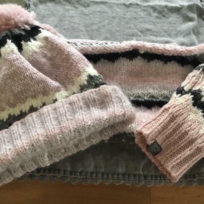 Superdry inspired hat and cowl - knitting pattern