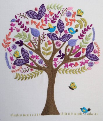 Stitchdoodles Folk Tree Stitchery, Hand Embroidery Pattern