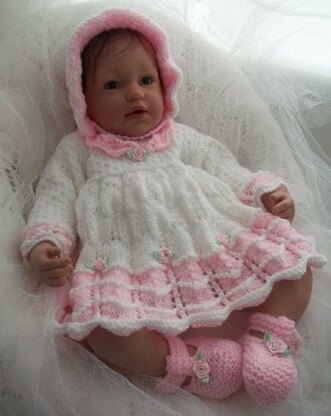 Baby Dress, Bonnet & Shoes Pattern #45