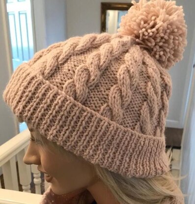 Easy Rope Cable Aran Hat Ladies Mens Unisex