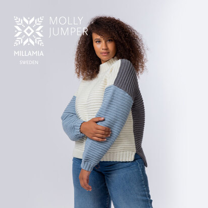 Molly Sweater - Sweater Knitting Pattern For Women in MillaMia Naturally Soft Aran