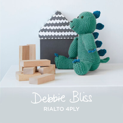 Denis the Dinosaur - Toy Crochet Pattern for Kids in Debbie Bliss Rialto 4ply