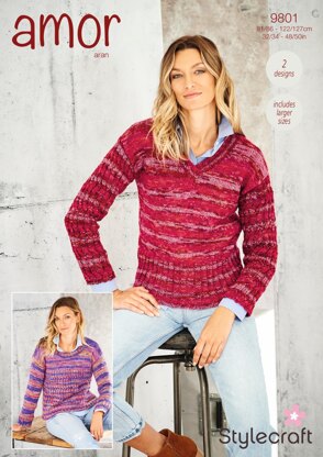 Sweaters in Stylecraft Amor Aran - 9801 - Downloadable PDF