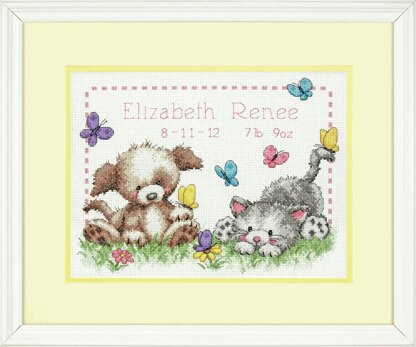 Dimensions Pet Friends Birth Record Counted Cross Stitch Kit - 12in x 9in (30cm x 23cm)