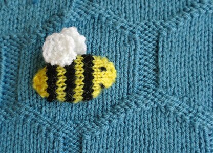 Easy Bee and Honeycomb Baby Blanket