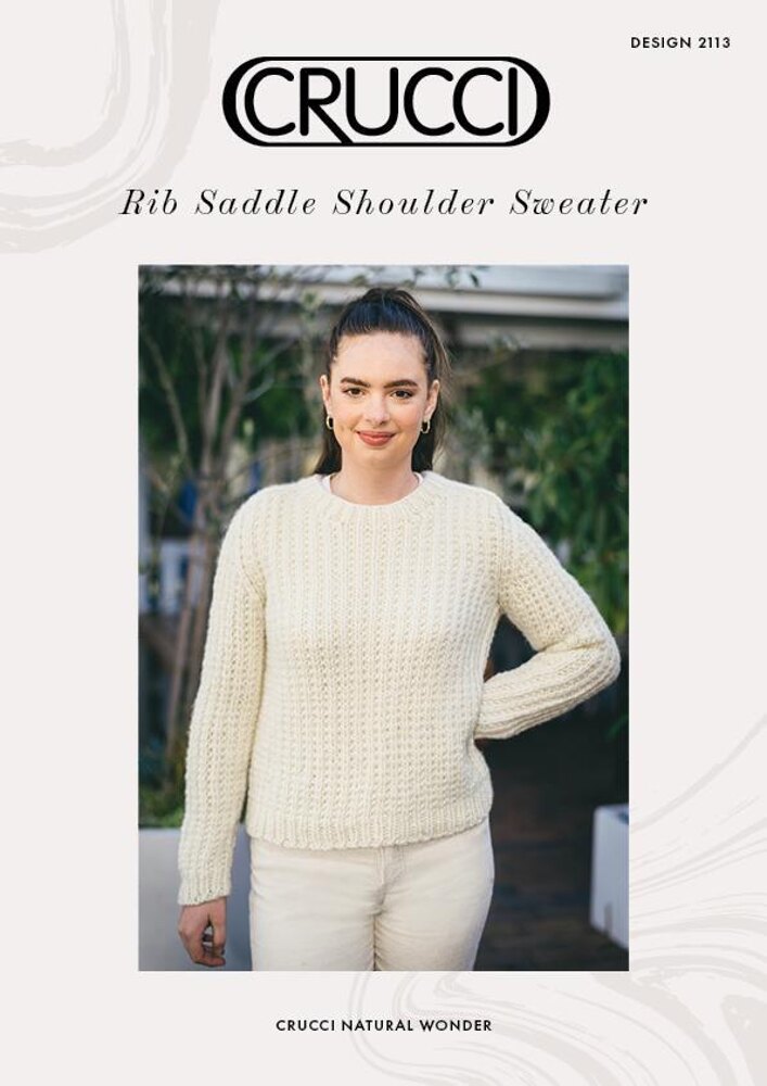 2113 Rib Saddle Shoulder Jumper Knitting pattern by Crucci NZ