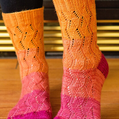 Taffy Toes Socks in SweetGeorgia Party of Five Gradient Mini-Skein Sets - Downloadable PDF