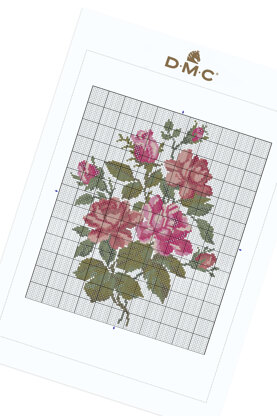 Pink Roses Bouquet in DMC - PAT0678 -  Downloadable PDF