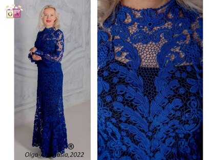 Blue lace suit - skirt and pullover