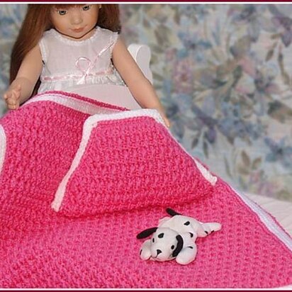 Cozy Post Stitch Doll Afghan & Pillow Set