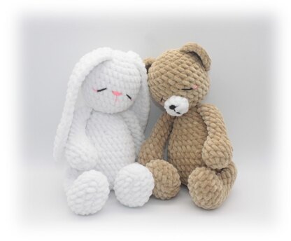 Sleeping Bunny and Bear Crochet Pattern