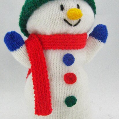 Snowman Puppet - knitting pattern