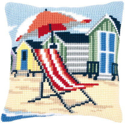 Vervaco Beach Chair Cushion Front Cross Stitch Kit - 40cm x 40cm