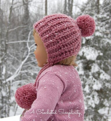 "Winter Poms" 18" Doll Hat