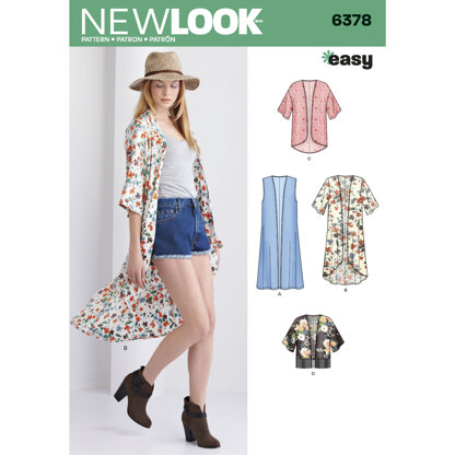 New Look Misses' Easy Jackets with Length Variations 6378 - Paper Pattern, Size A (XS-S-M-L-XL)