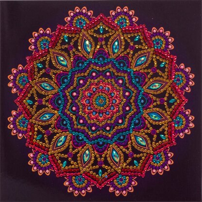 Crystal Art Purple Mandala, 18x18cm Card Diamond Painting Kit