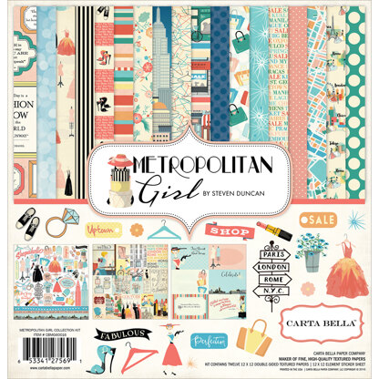 Echo Park Paper Carta Bella Sticker Sheet 12"X12" - Metropolitan Girl