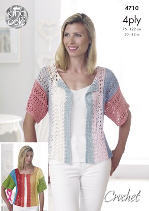 Top & Cardigan in King Cole Giza 4Ply - 4710 - Downloadable PDF