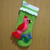 Red Bird Christmas Stocking