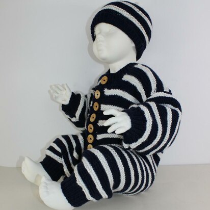 Baby Stripe Outdoors Onesie and Beanie