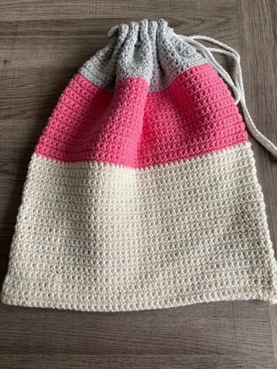 Child's Crochet Drawstring Bag