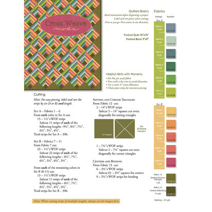 Moda Fabrics Cross Weave Quilt - Downloadable PDF