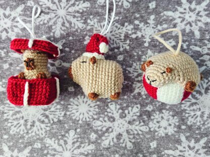 Capybara Christmas Ornaments