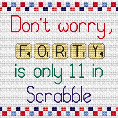 Scrabble 40 Cross Stitch PDF Pattern