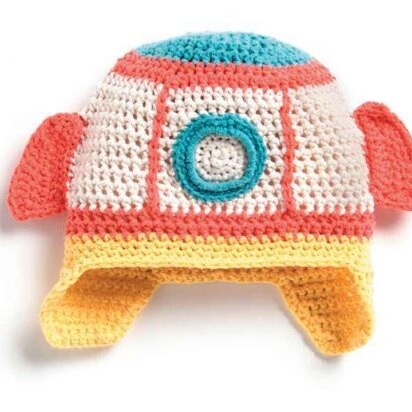 Crochet Baby Rocketship Hat in Bernat Bundle Up - Downloadable PDF
