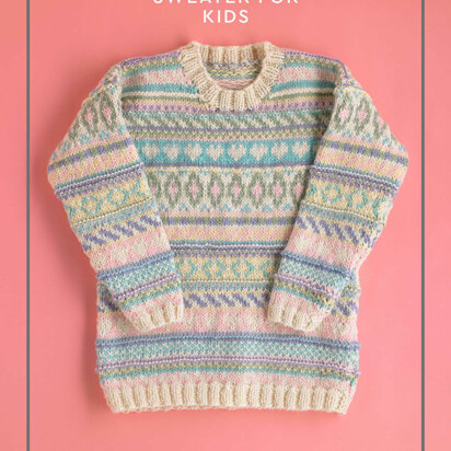 Fizzy Fairisle Jumper for Kids - Free Knitting Pattern in Paintbox Yarns Wool Mix Aran