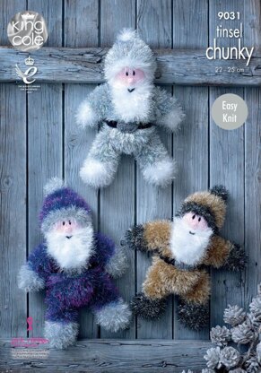 Christmas Santas in King Cole Tinsel Chunky - 9031 - Leaflet