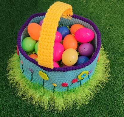 Flower button Easter basket