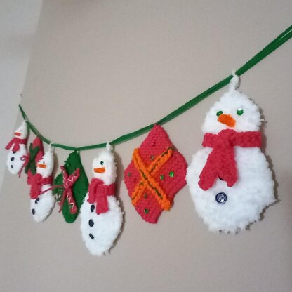 Snowman and Xmas Present Bunting