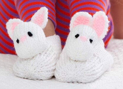 Pet Pal Bunny Slippers in Red Heart Super Saver Economy Solids - LW3069