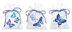 Vervaco Blue Butterflies Potpourri Bags - Pack of 3 Cross Stitch Kit - 8cm x 12cm