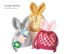 Easter bunny bag with ears Crochet pouch Easter gift Mesh bag Woven bag Easter egg hunt project