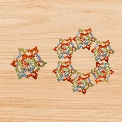 A crochet hexagon motif pattern