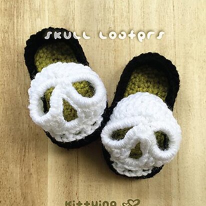 Halloween Skull Baby Loafers Booties by Kittying